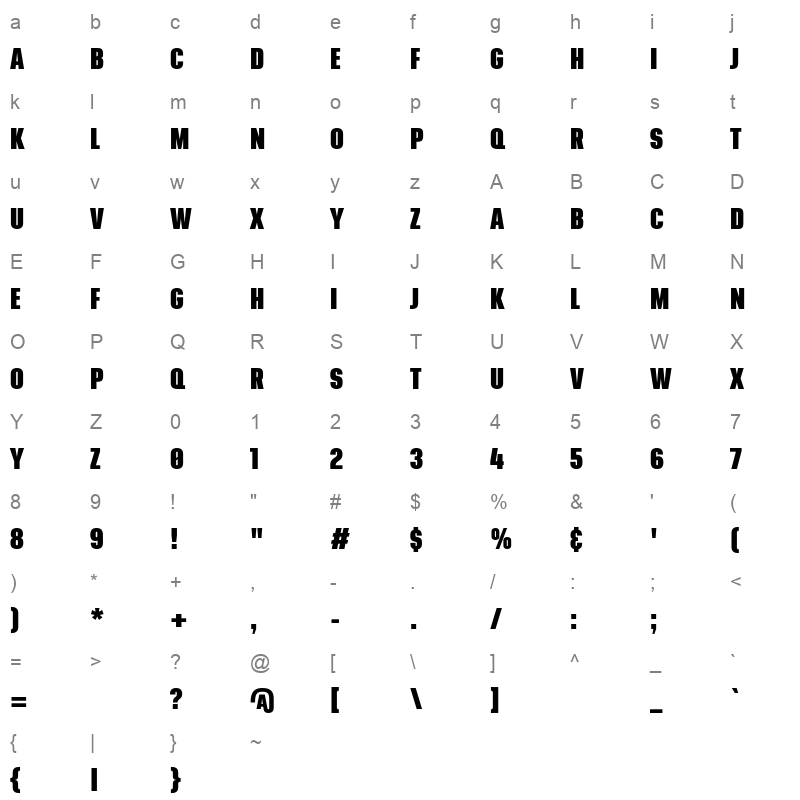 FFF AZADLIQ Black Character Map