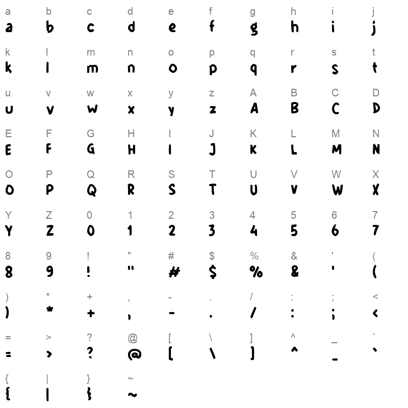 fFigu Morisca Character Map