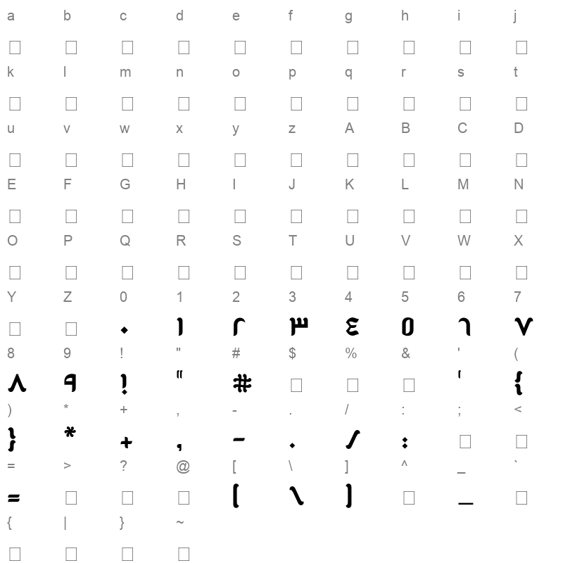 FFKhallab Regular Character Map