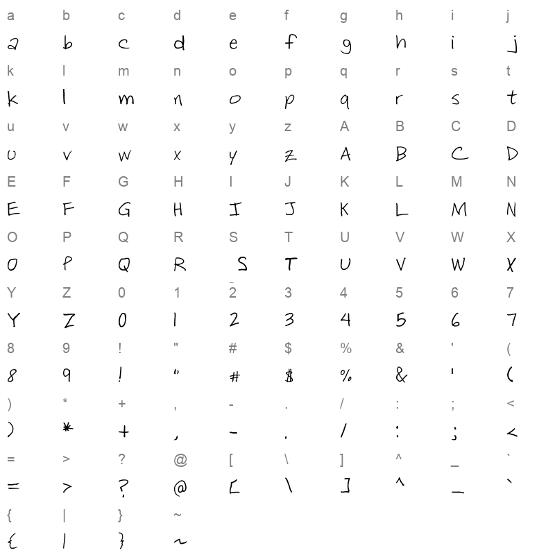 Filthyrich Regular Character Map