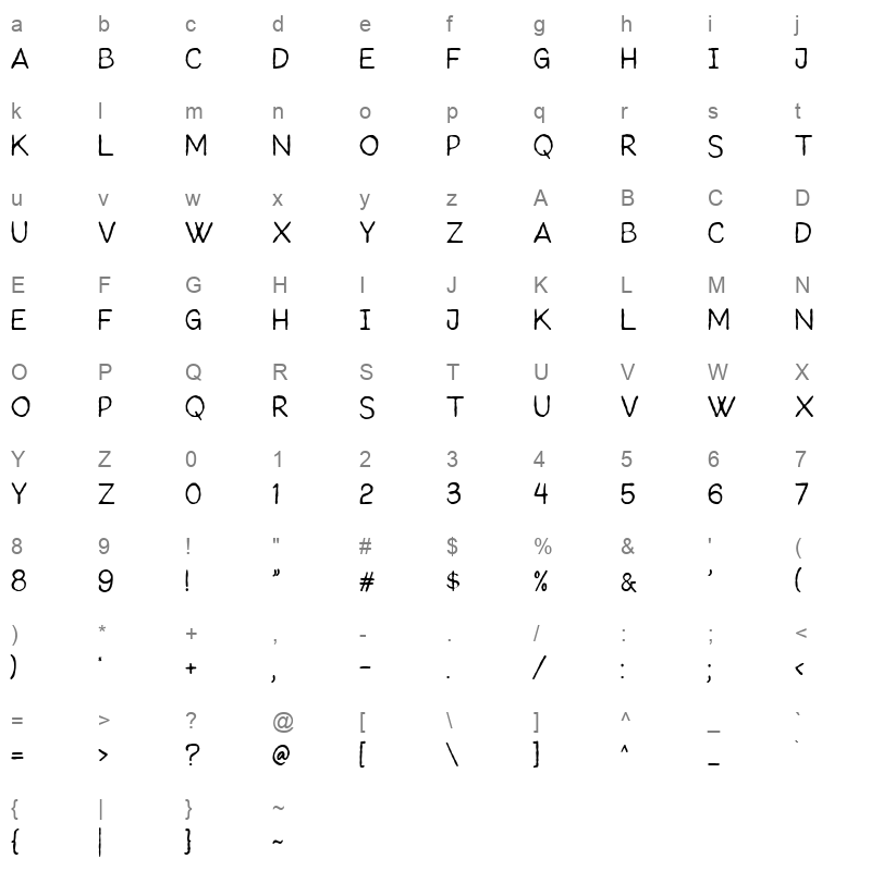 Fountain 2 Character Map