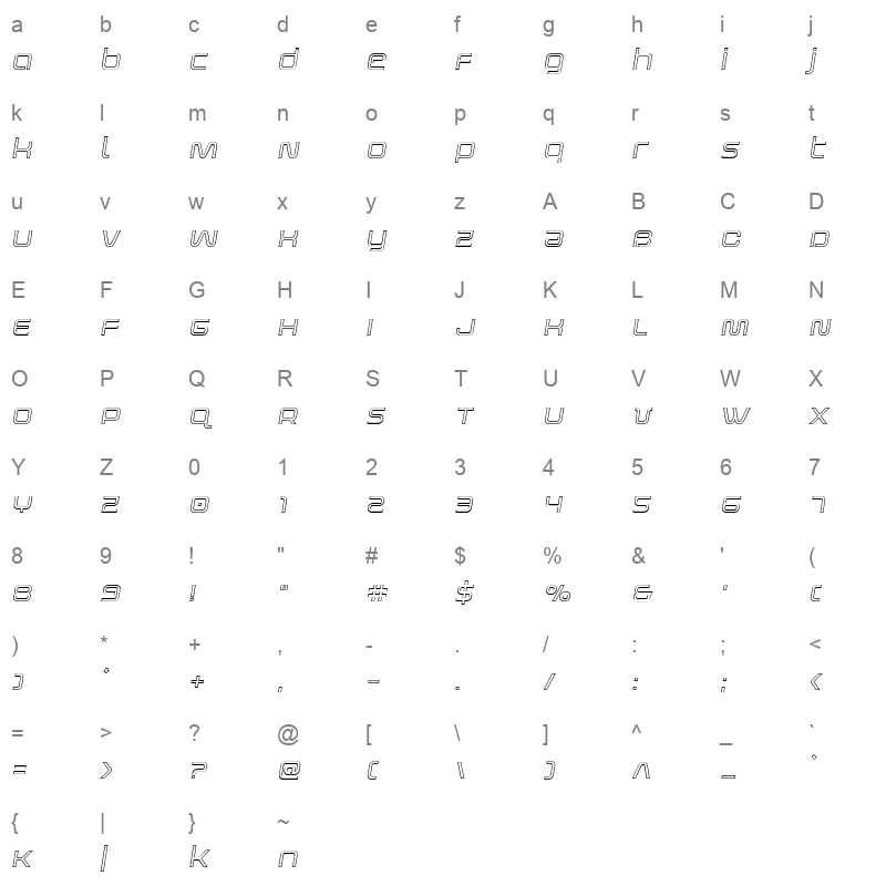 fox on thego out semital Character Map