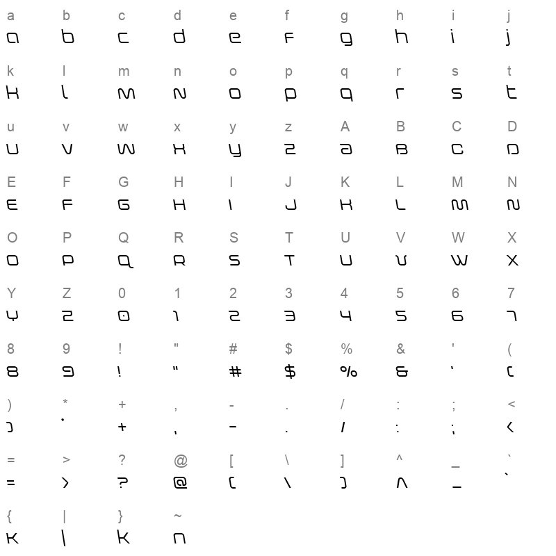fox on thego semi left Character Map