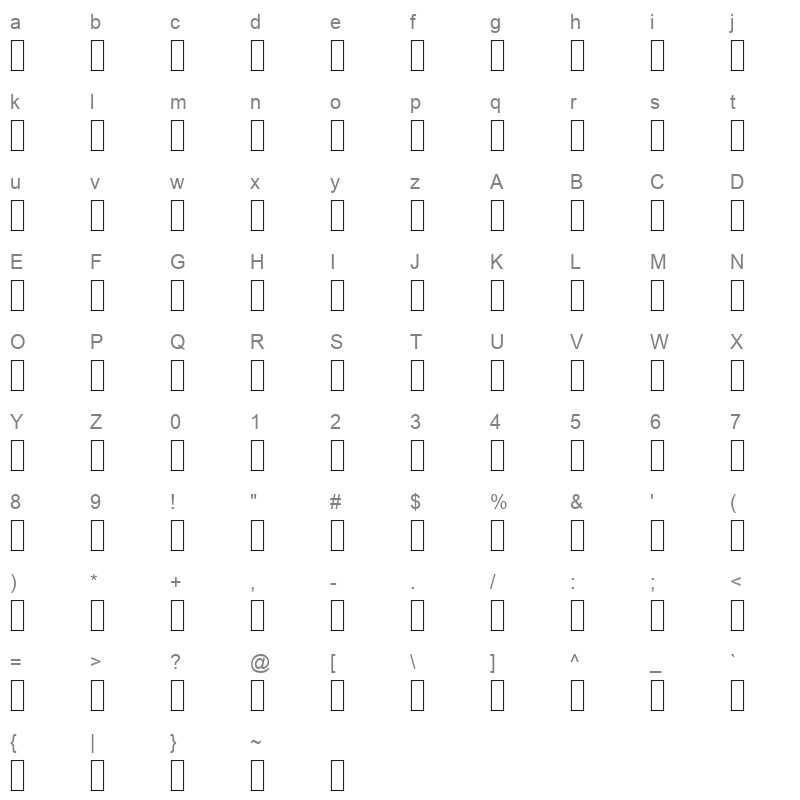 FS AFRIC Character Map