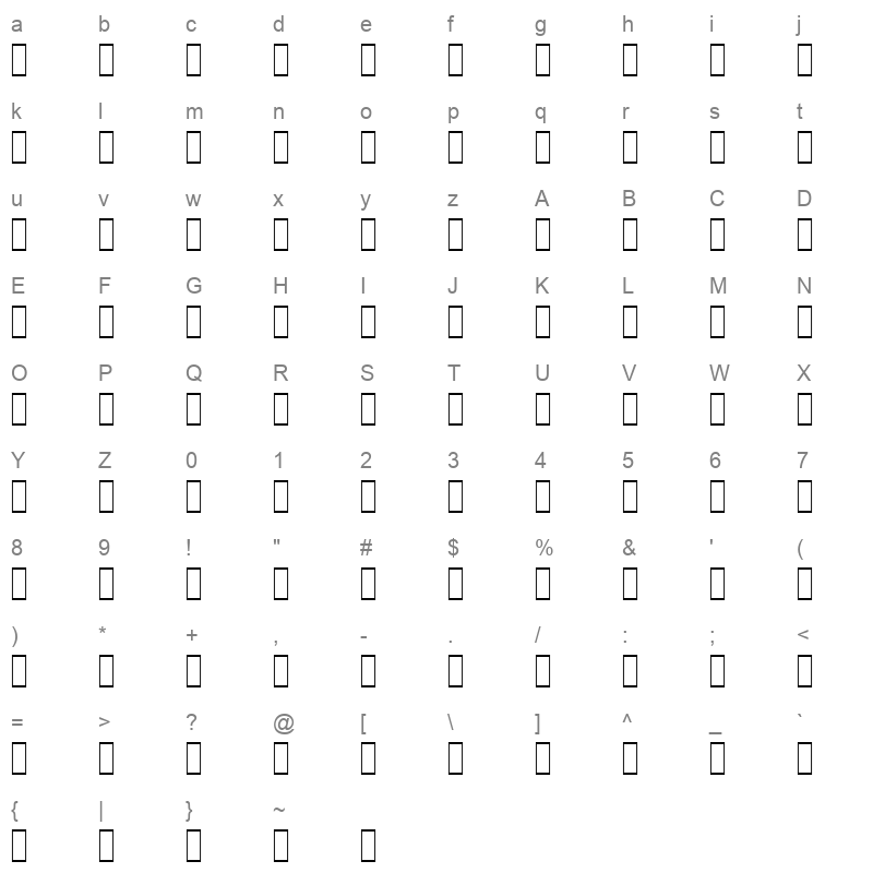 FS JAPAN Character Map