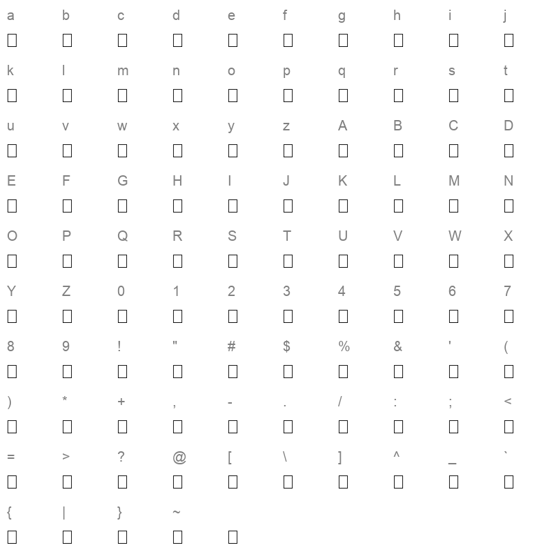 FS SALEM Character Map
