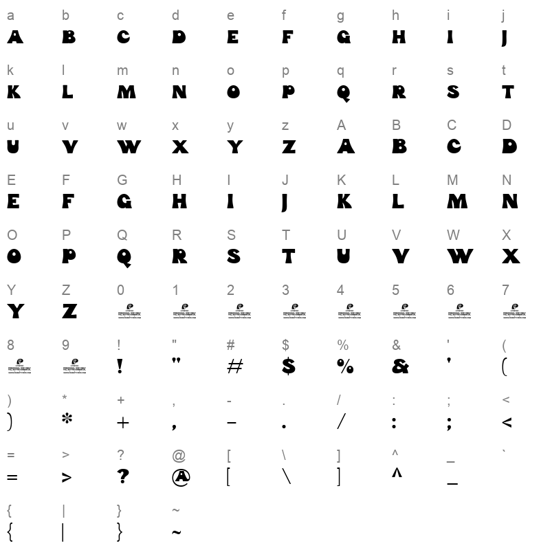 Funk Gibson Character Map