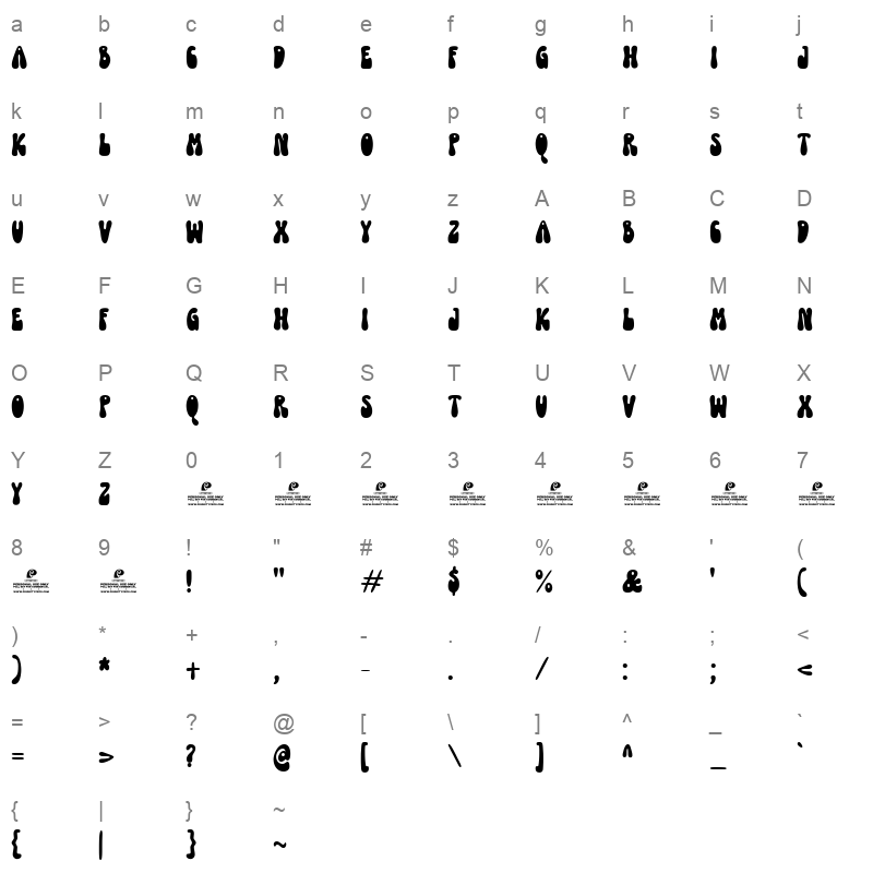 Funky Yard Solid Character Map