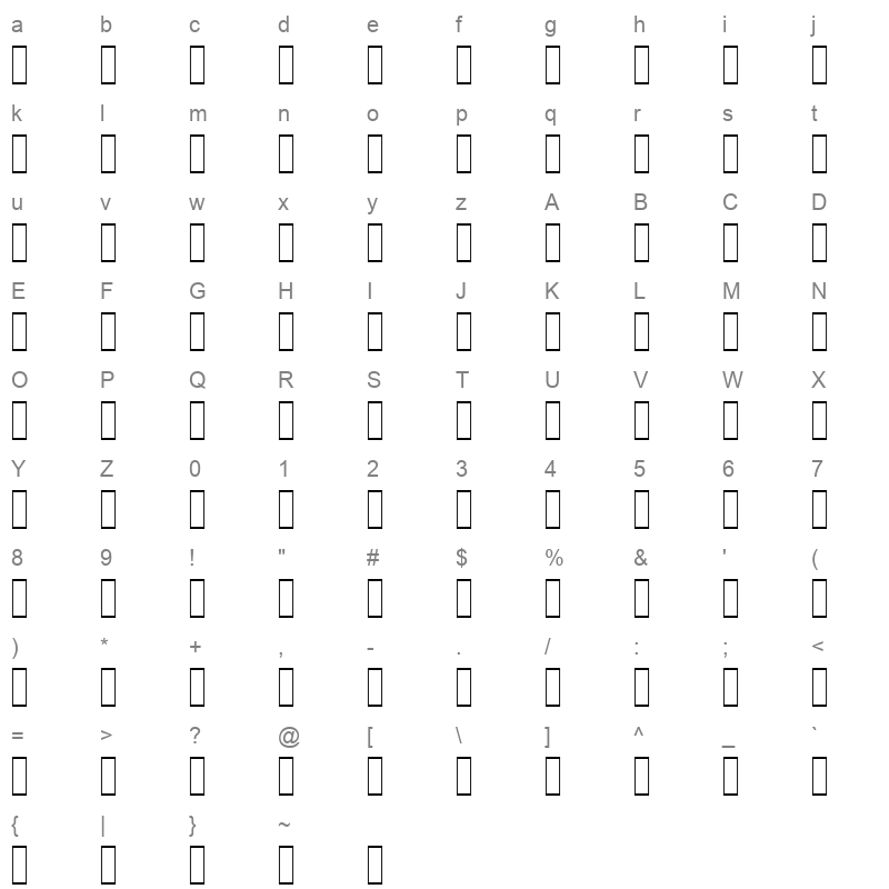 fyrz#n# Character Map