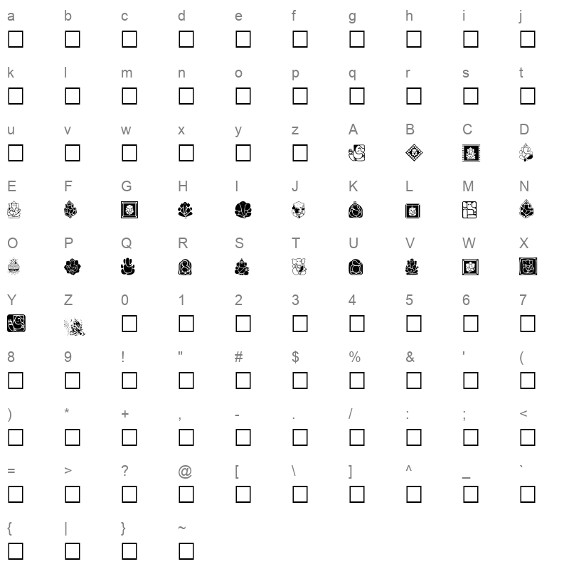 Ganpati SymboLys 05 Normal Character Map