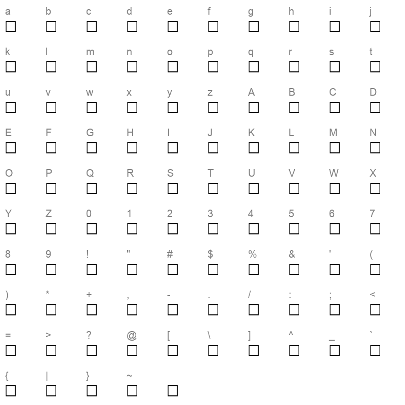 Gauri Regular Character Map