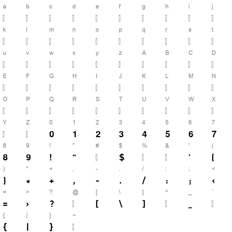 ge dinarone bold Character Map