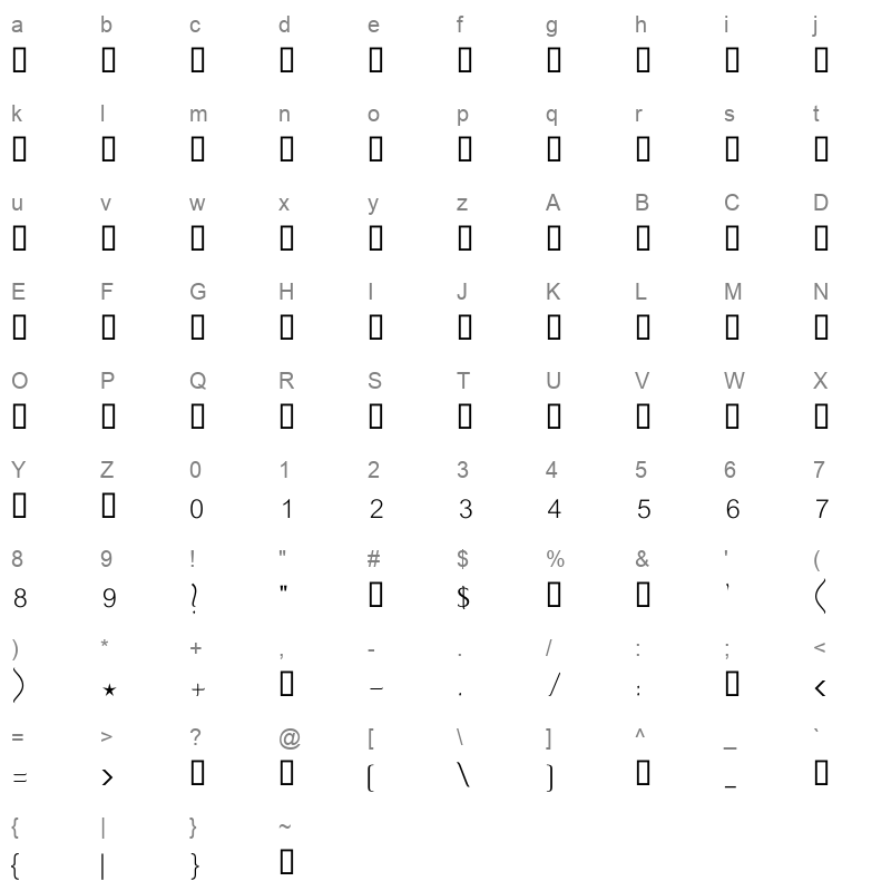 GE MB Farasha Light Character Map