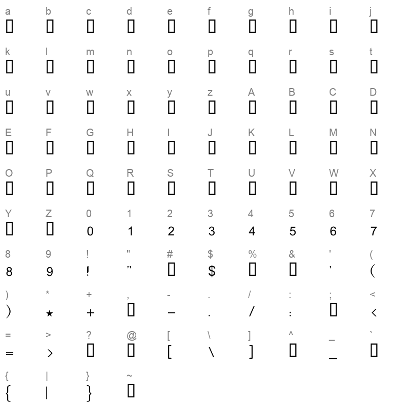 GE MB Fares Light Character Map
