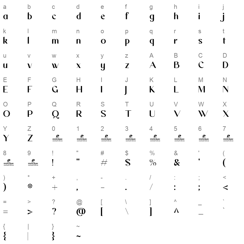 Gemulai Character Map