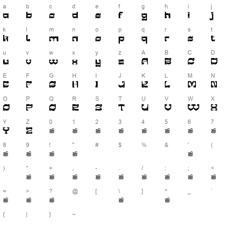 GERAKENT Character Map
