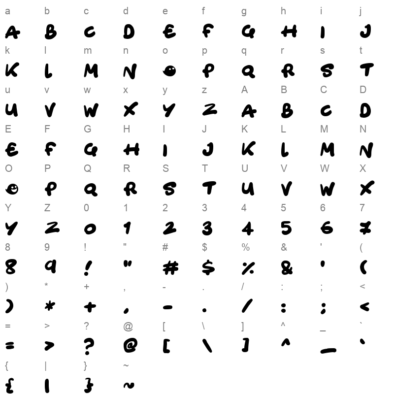 Ghost HOuses Character Map