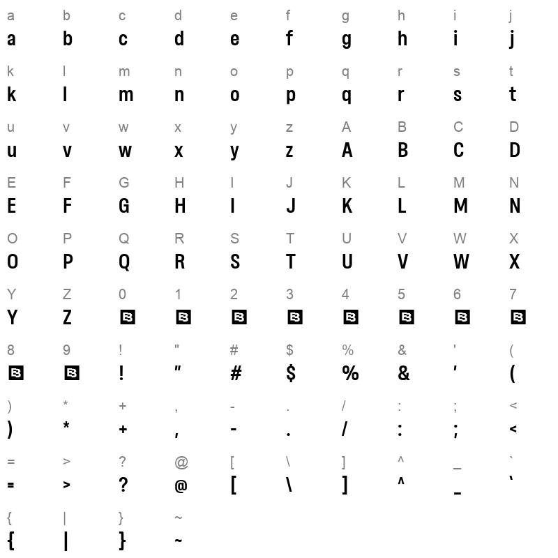 GibstoneTrial SemiBold Character Map