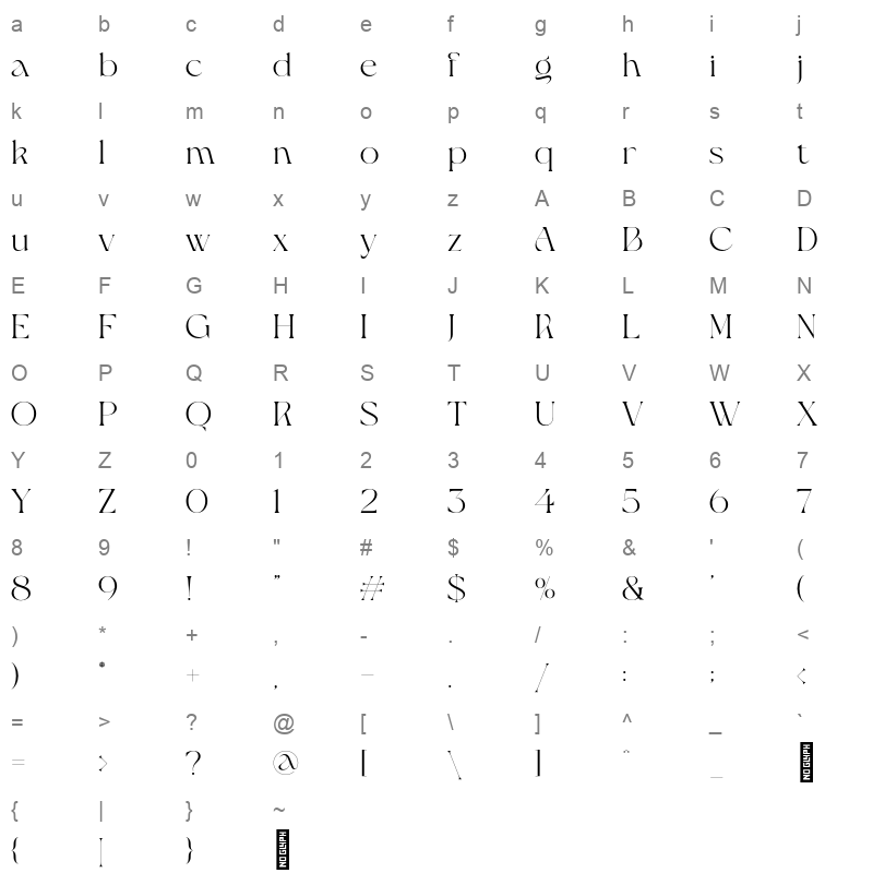 Giflika Regular Character Map