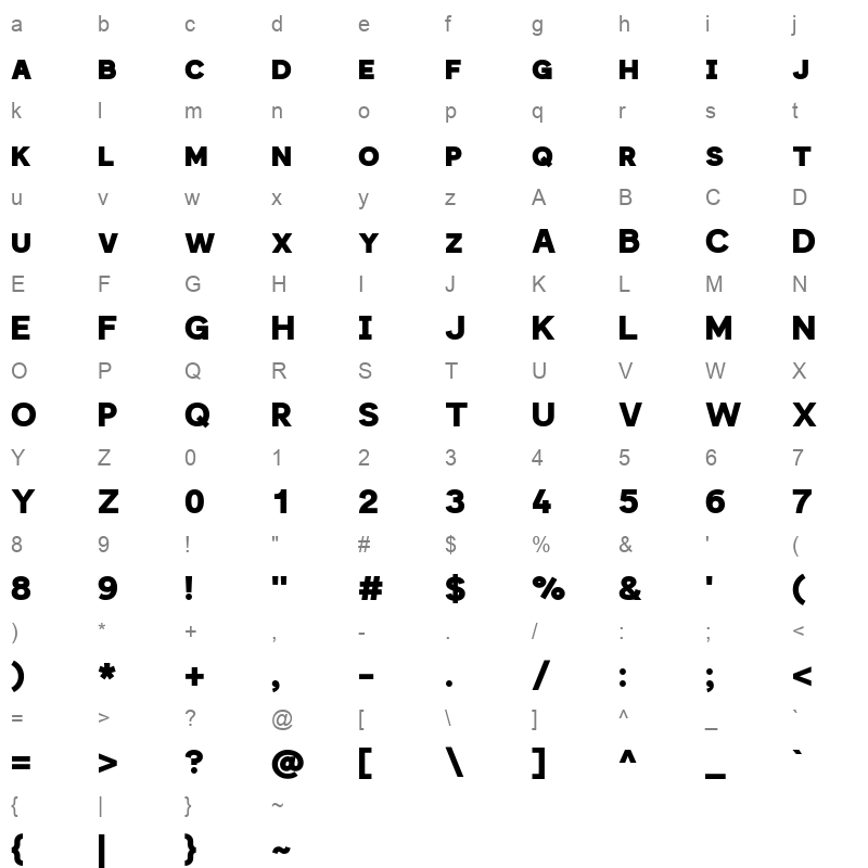 GiphursSC Black Character Map