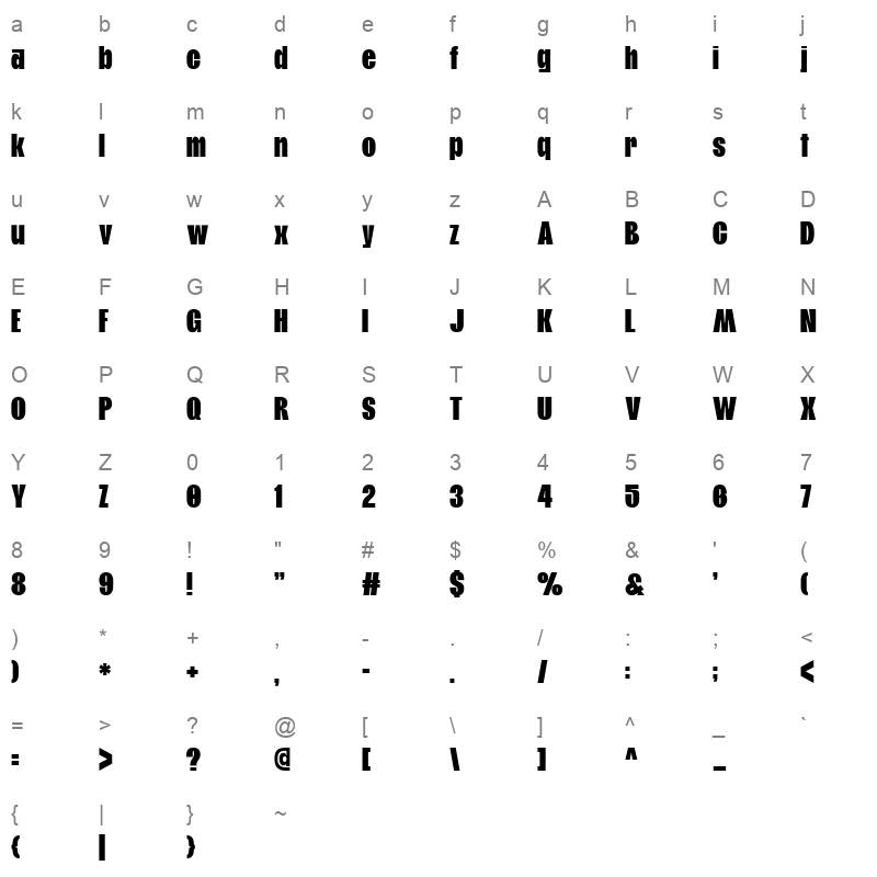 Git Sans Character Map
