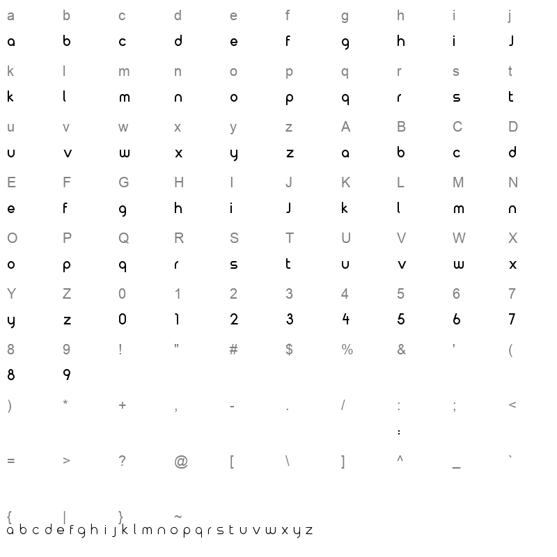 godoRounded R Character Map