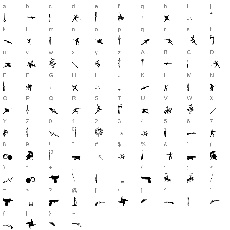 GODOW6 Character Map