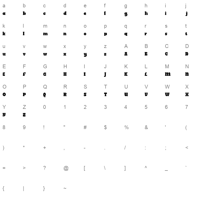 GoingClapDEMO Character Map