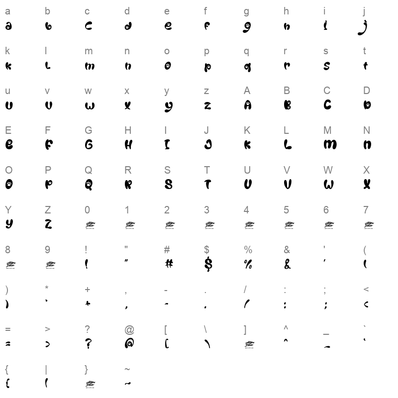 Good Pawoo Display Character Map