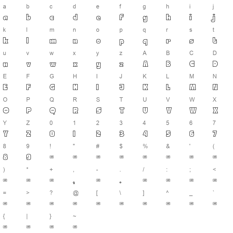 GREMLIN OTF Character Map