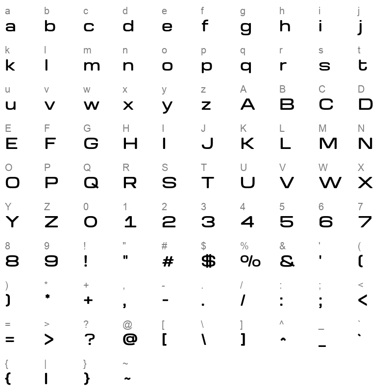 Gyrotrope Semibold Character Map