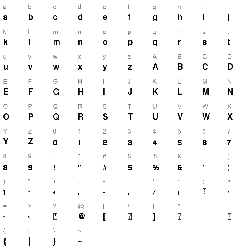 Hacen Extender Md Character Map