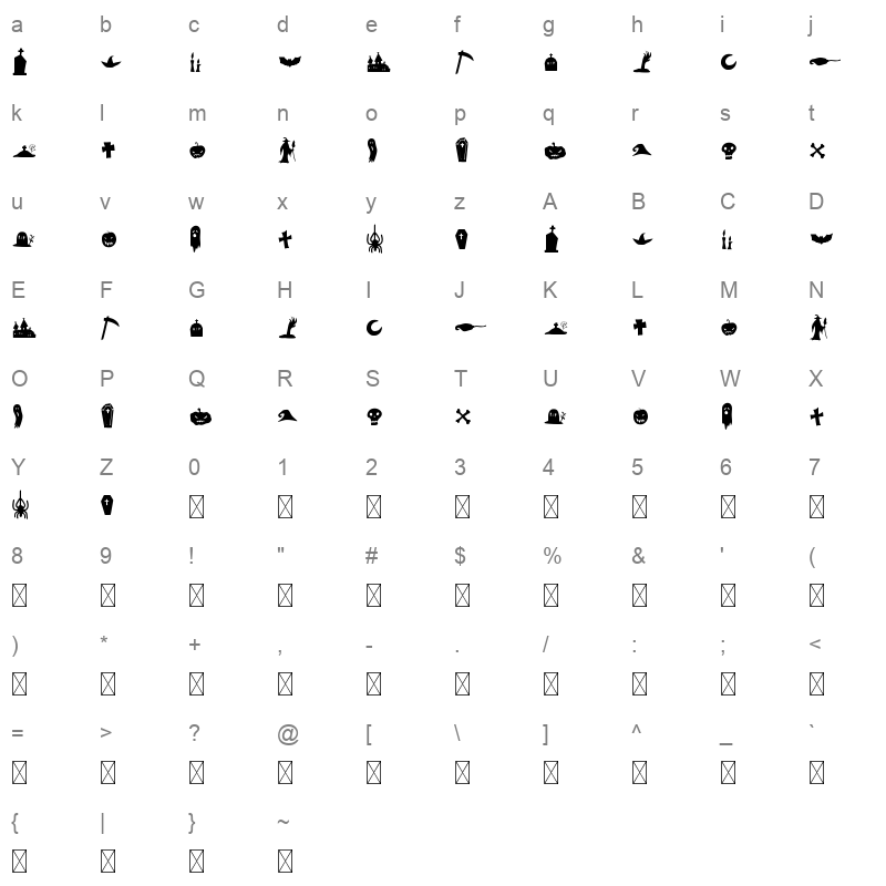 Halloween Clipart Character Map