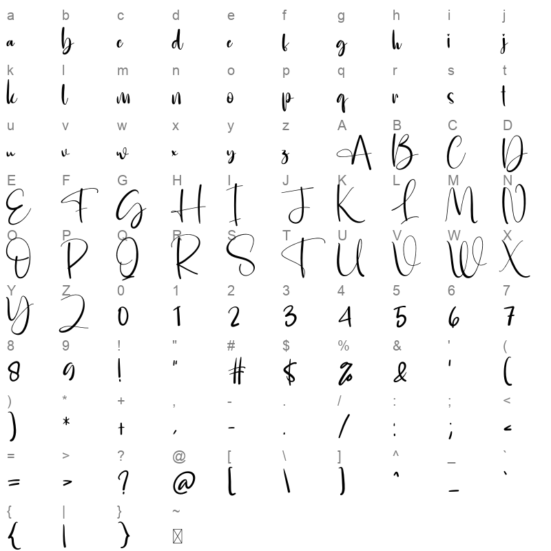 Hamburger Character Map