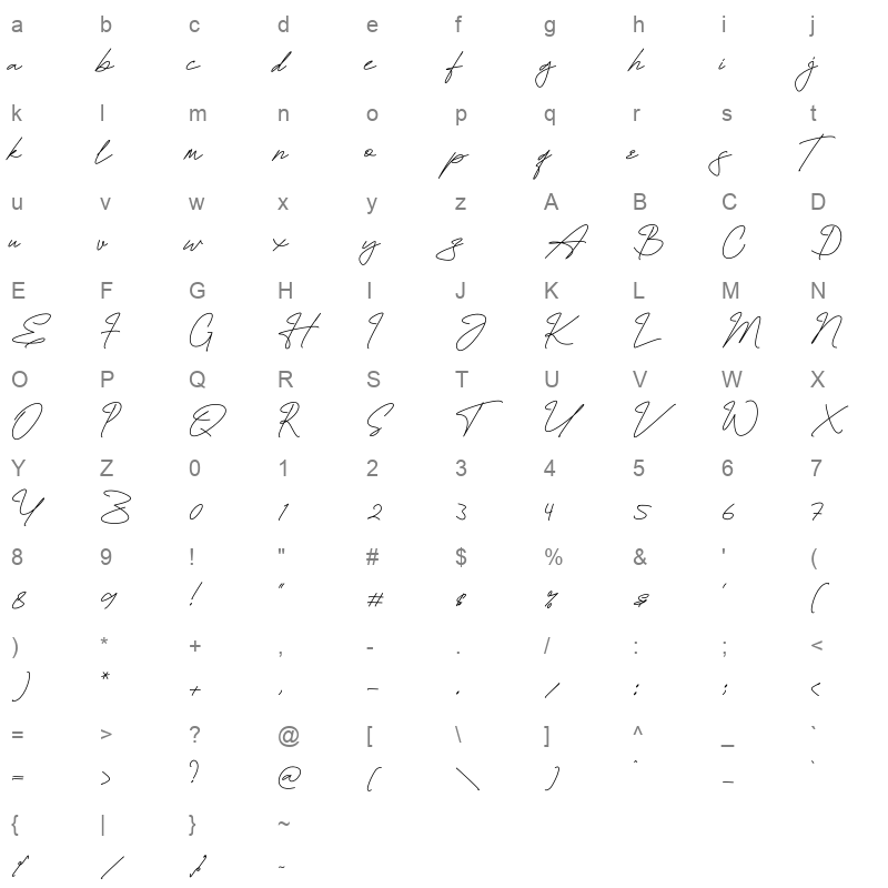 Hamiltton Signature Regular Character Map