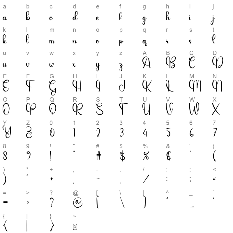 Happy Valentine Character Map