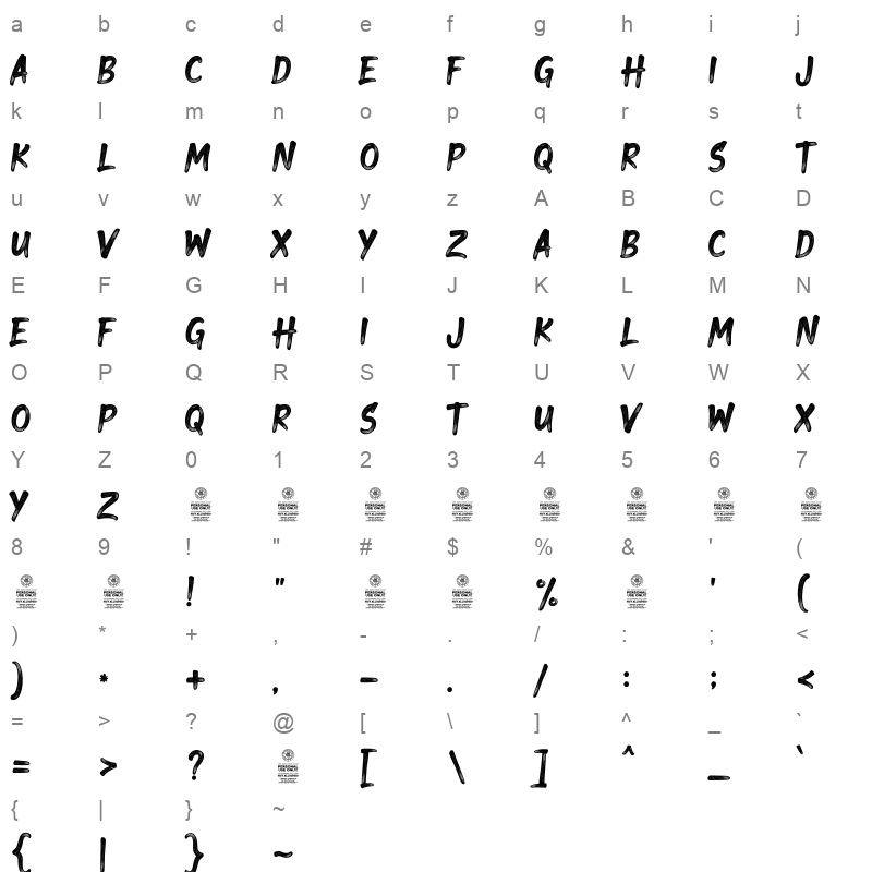 Hearns Character Map