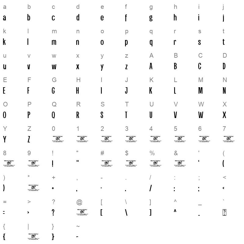 Hegaris Character Map