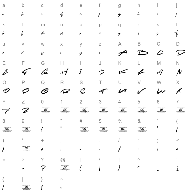 Hello mbah Character Map