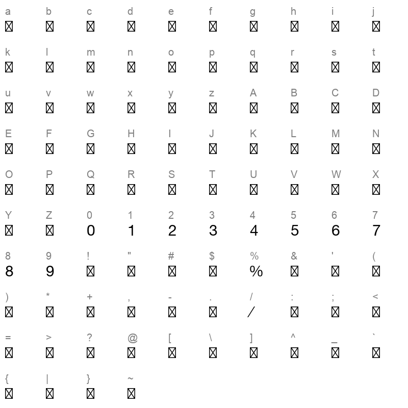 Helvetica LT Std Fractions Character Map