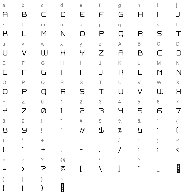 Hergola Regular Character Map