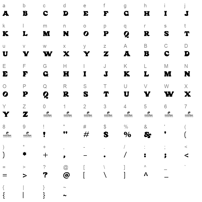 Hey Girlie Character Map