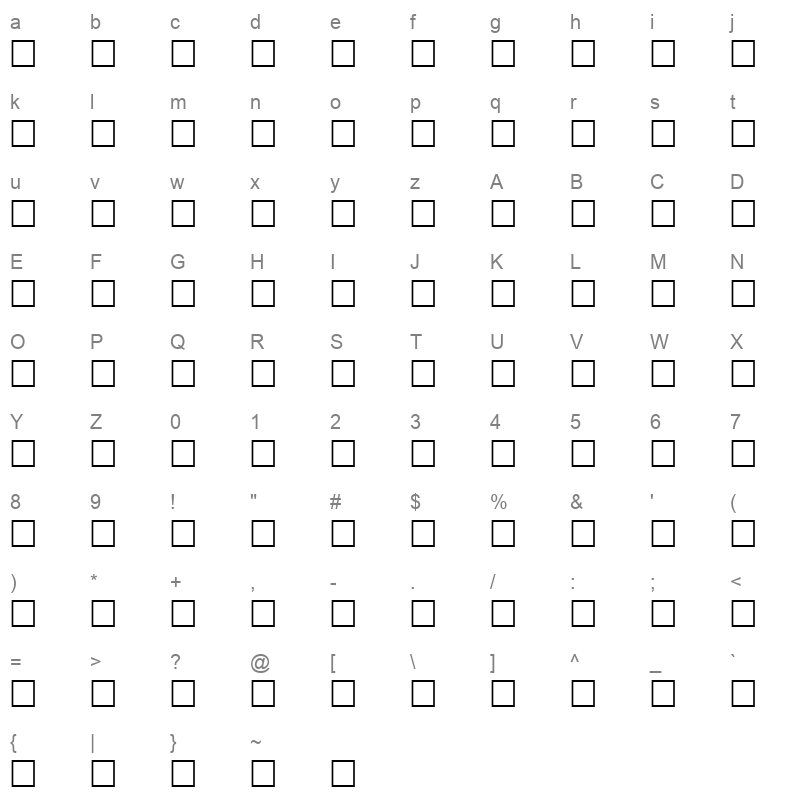 hfostat Character Map