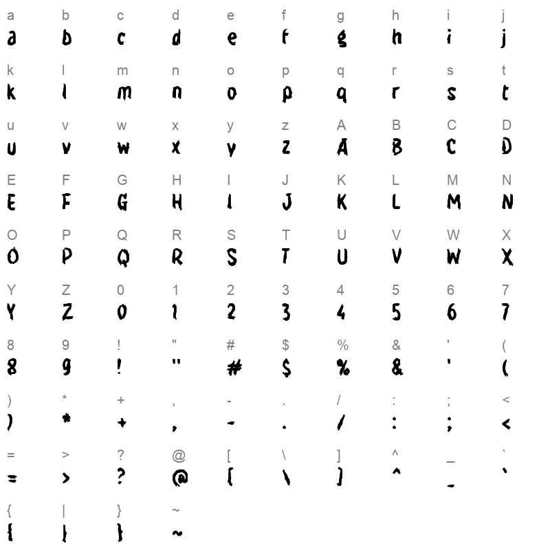hHidan Character Map