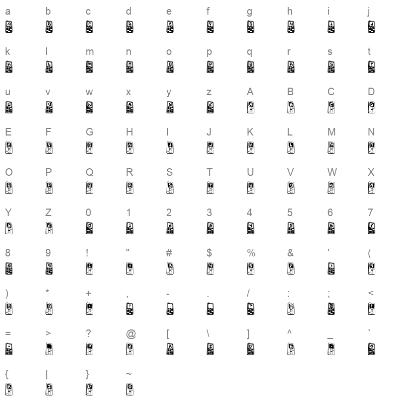 holamota bold 3d Character Map