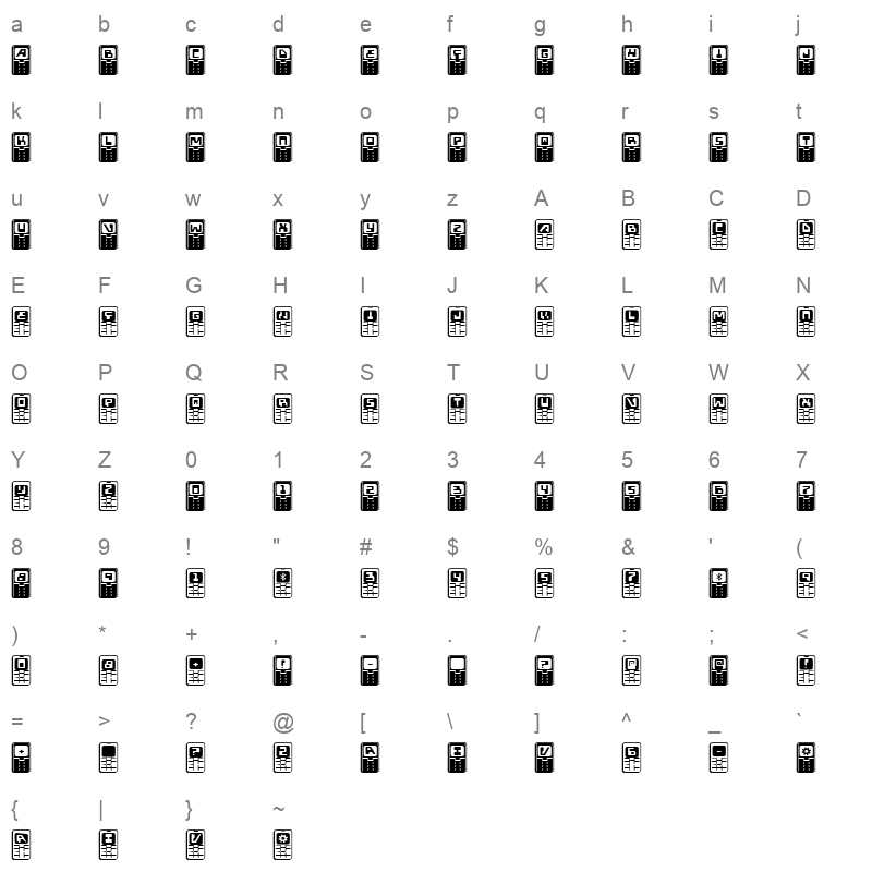 holamota bold expand Character Map