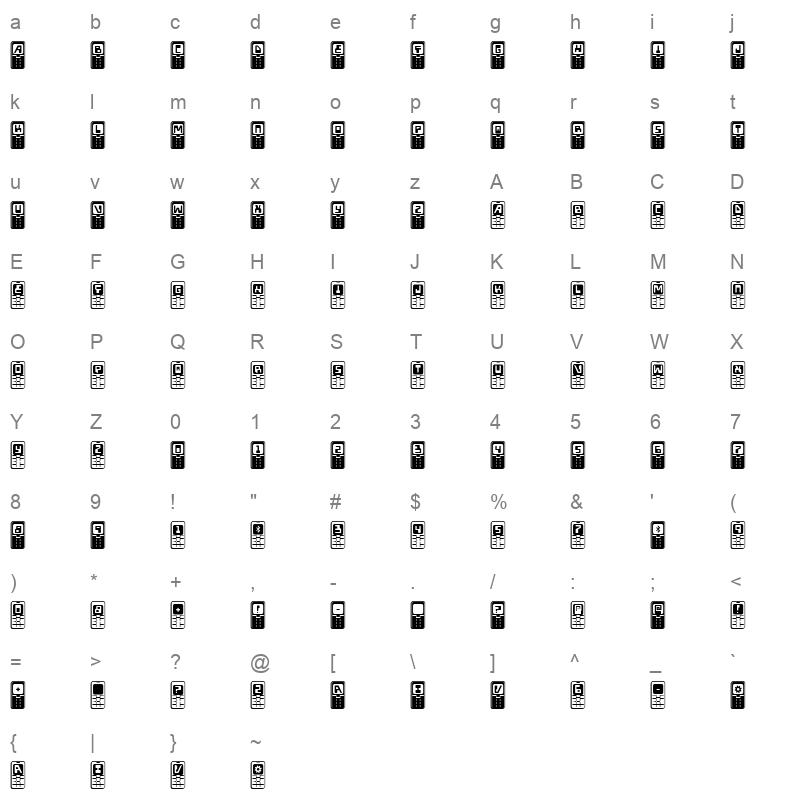 holamota bold Character Map