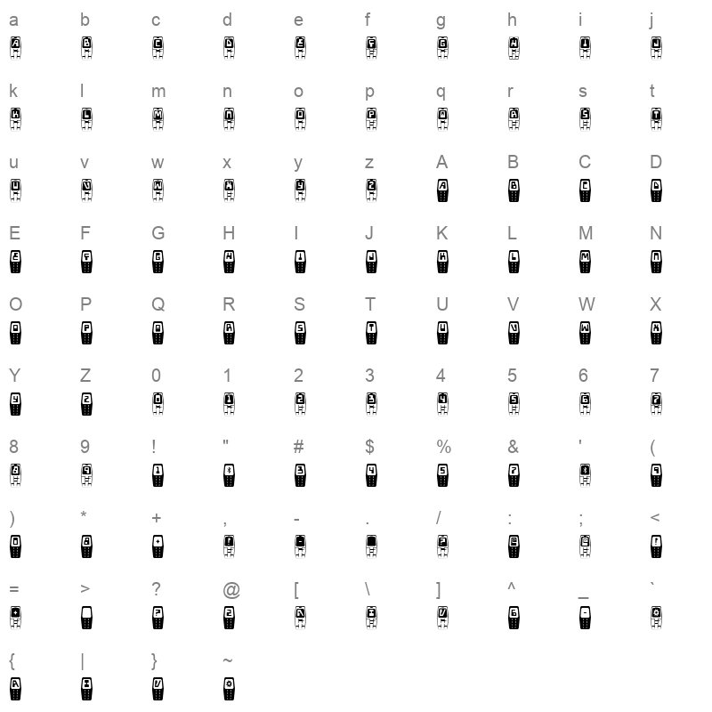 holamota ergo2 Character Map