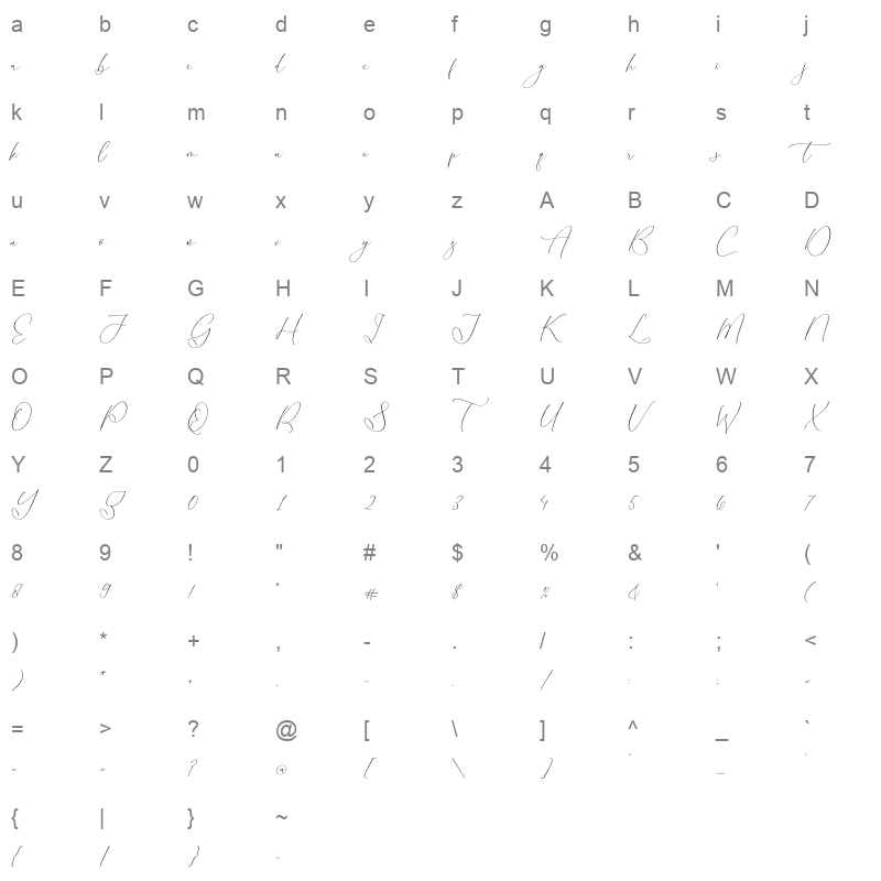 Homylane Dremyntine Character Map