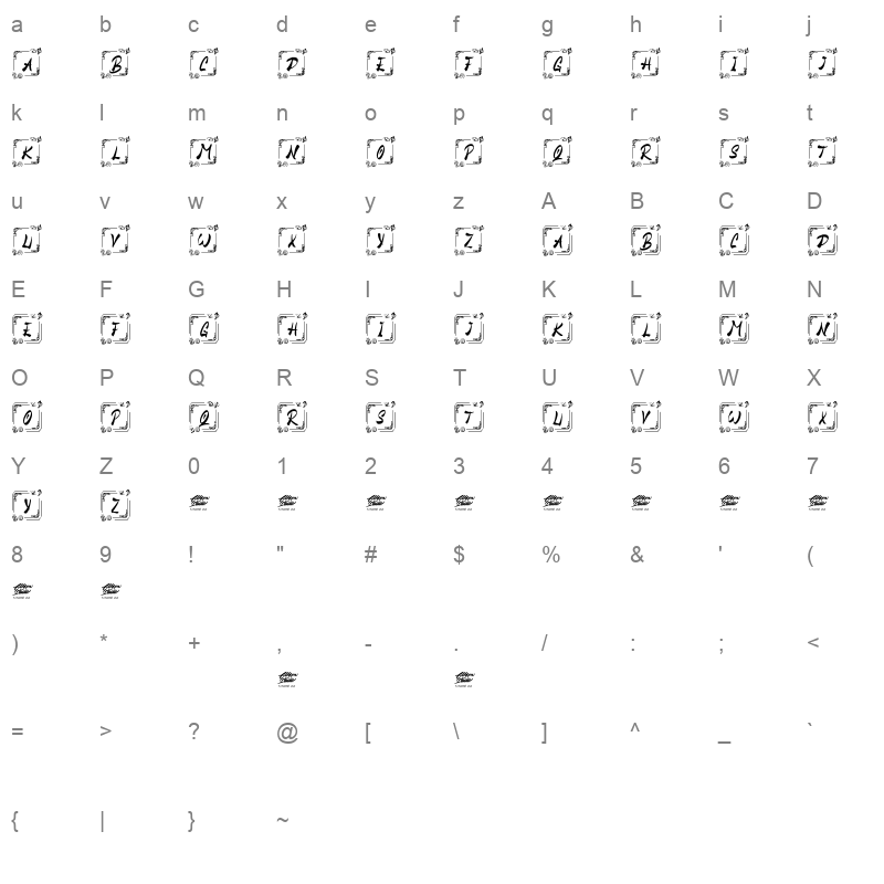 Honse Chinese Monogram Character Map
